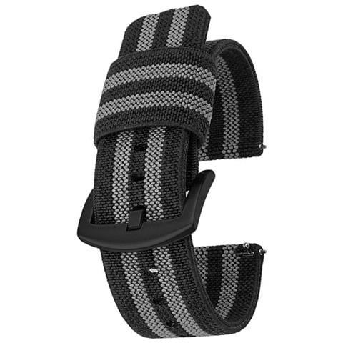 Cinturino In Nylon Per Orologio Con Barre A Molla A Sgancio Rapido Black+grey 22 Mm - Foto 1