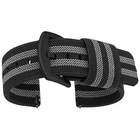 Cinturino In Nylon Per Orologio Con Barre A Molla A Sgancio Rapido Black+grey 22 Mm - Foto 3