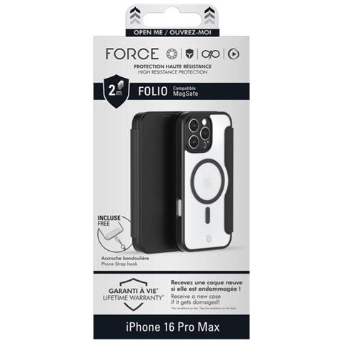 Custodia Protettiva Per Iphone 16 Pro Max Folio Rinforzata Magsafe, Nero - Foto 2
