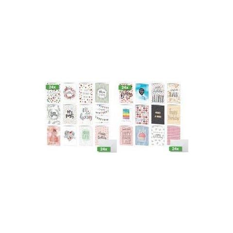 Set Di Biglietti Di Auguri ""colorful Birthday Fun"", Cartoncino Bianco Din A6, 250 G /mâ², Per Stampante A Getto D'i - Foto 1