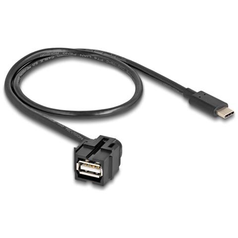 Modulo Keystone USB 2.0 A femmina > USB Type-C maschio 250° con cavo 0,5 m - Foto 2