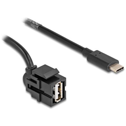 Modulo Keystone USB 2.0 A femmina > USB Type-C maschio 250° con cavo 0,5 m - Foto 1