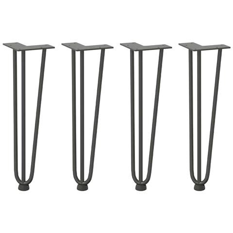 Gambe Tavolo A Forcina 4 Pz Antracite 42 Cm Acciaio Massiccio - Foto 2