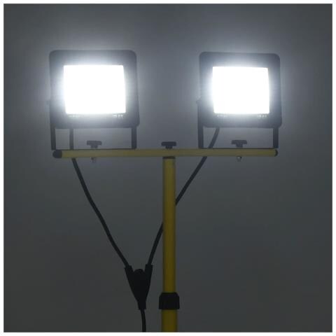 Faretto A Led Con Treppiede 2x50 W Bianco Freddo - Foto 2