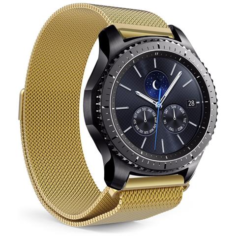 Dam Cinturino Universale In Acciaio Inossidabile Con Chiusura Magnetica Per Orologi Da 18 Mm. Sistema Di Sgancio Rapido Per Un Facile Cambio. 23x2x0,3 Cm. Colore: Oro - Foto 1