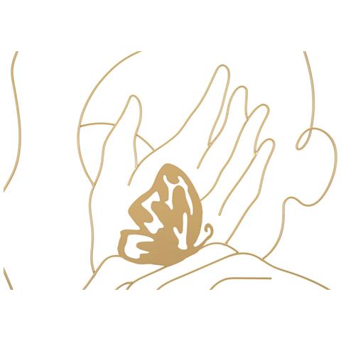 Decorazione In Metallo Mani - Oro - Metallo - 60x1x80 Cm - Foto 2