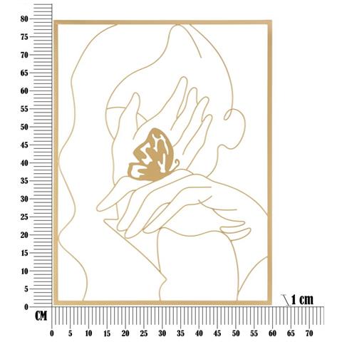 Decorazione In Metallo Mani - Oro - Metallo - 60x1x80 Cm - Foto 6