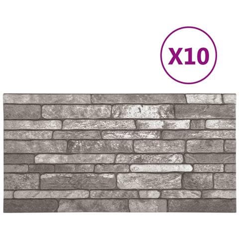Lusso Casadino -  Pannelli Murali 3d Con Design A Mattoni Grigio Scuro 10 Pz Eps - Foto 2