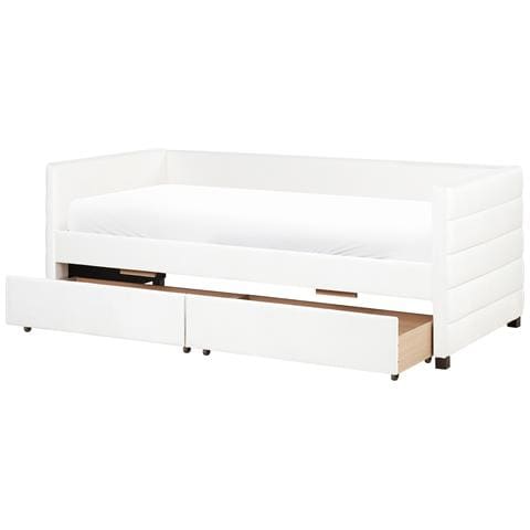 Letto Da Giorno Con Contenitore Velluto Marray 90 X 200 Cm Bianco Sporco - Foto 2
