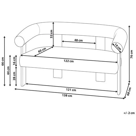 Divano 2 Posti Ilbro Bouclé Verde /marrone Chiaro - Foto 7