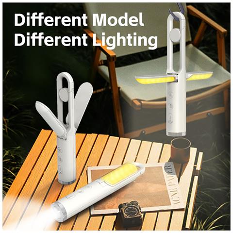 Lanterna Da Campeggio Pieghevole Da Esterno Luce Portatile Beige - Foto 7
