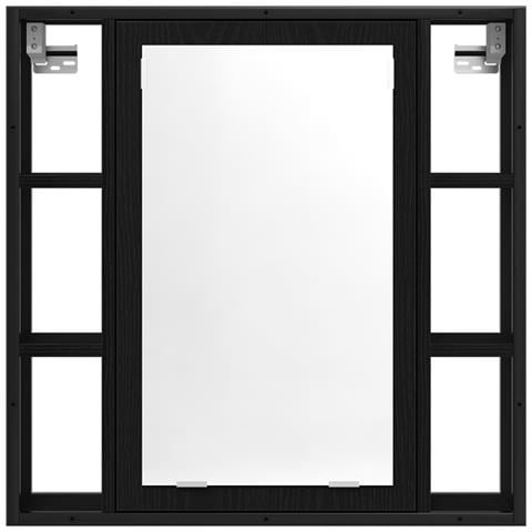 Set di Mobili per Bagno di 4 Pezzi in Rovere Nero e Legno Ingegnerizzato - Foto 9