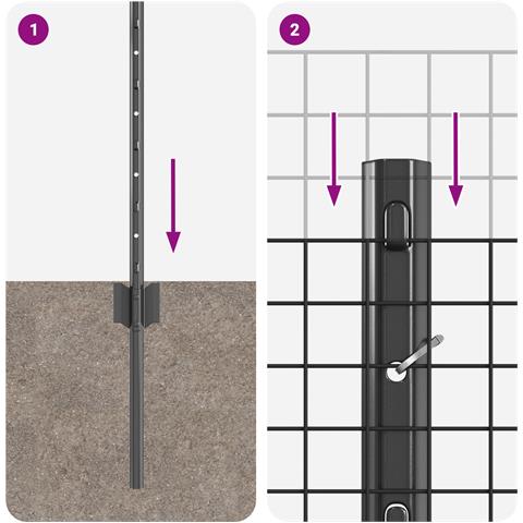 Recinzione in Rete Saldato con 11 Pali U Grigio 0.4x25 m Acciaio - Foto 9