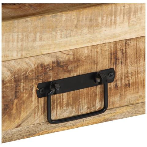 Tavolini  Neri 90x33x75 cm in Legno Massello di Mango e Metallo - Foto 9
