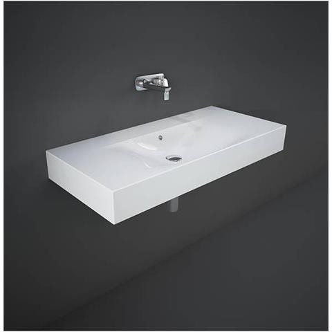 Lavabo Sospeso 100 Cm Des Senza Foro Rubinetto Bianco Alpino - Foto 2