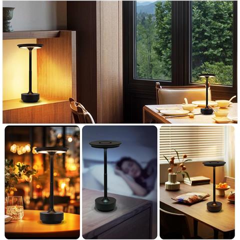 Lampada Da Tavolo A Led, Lampada Da Comodino Senza Fili, Dimmerabile Al Tocco, Davanzale, Soggiorno - Foto 7