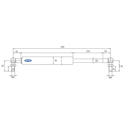 Molla A Gas Estensione Max 520mm 270 N Adattabile A Same - Foto 2