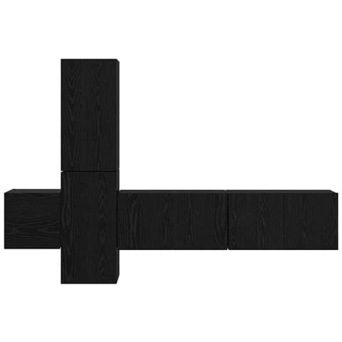 Set mobile TV 5 pcs Rovere nero 181 x 30 x 120 cm - Foto 9