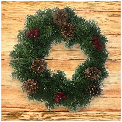 Decoración De Navidad Ddetr, Adorno Navideño, Ornamento De Navidad, Decoración Festiva, Made In Italy, 35x35 H3 Cm, Verde Y Rojo - Foto 1