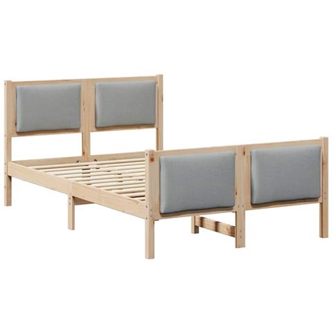 Struttura del letto Grigio chiaro 120 x 200 cm Tessuto - Foto 1