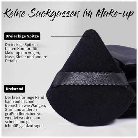 Set Di 14 Spugnette Per Trucco - Spugne Versatili Per Un'applicazione Impeccabile Black - Foto 5