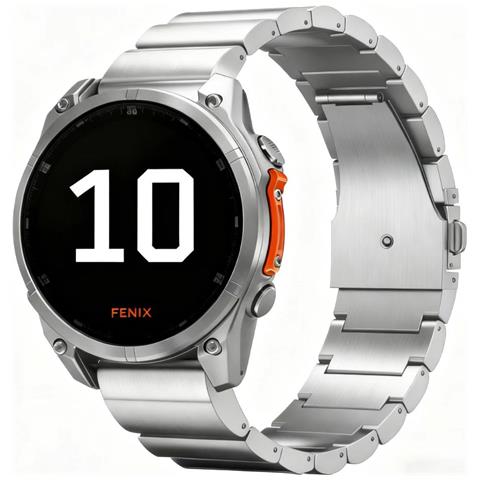 Cinturino In Titanio A Sgancio Rapido Da 26 Mm Con Fibbia Piatta A Grana Larga Compatibile Con Garmin Fenix 8 Silver - Foto 1