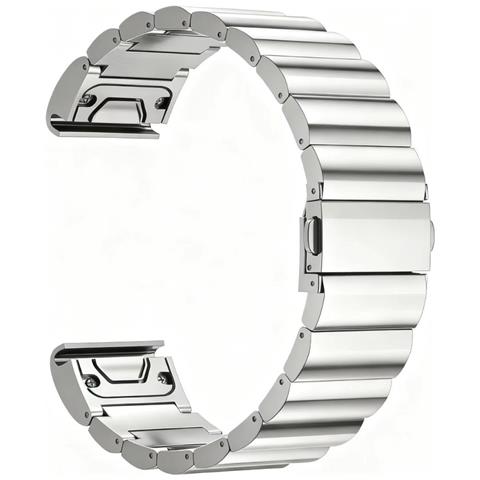 Cinturino In Titanio A Sgancio Rapido Da 26 Mm Con Fibbia Piatta A Grana Larga Compatibile Con Garmin Fenix 8 Silver - Foto 2