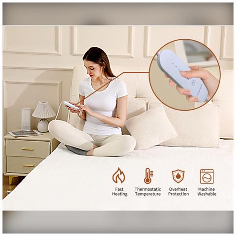 Coperta Elettrica Invernale Doppia 150x80cm Con Temperatura Regolabile - Foto 7