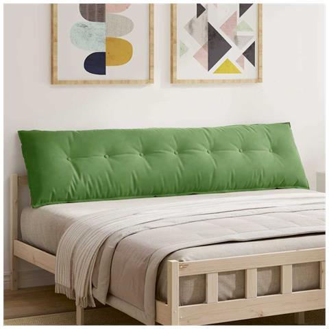 Cuscino per Schiena Verde chiaro 200 x 50 cm Tessuto in Cords - Foto 2