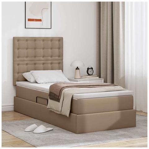 Letto con contenitore e LED con led Cappuccino 90 x 190 cm - Foto 2