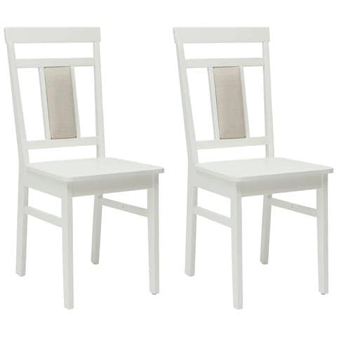 Sedia da pranzo 2 pcs Bianco Legno di gomma solido - Foto 1