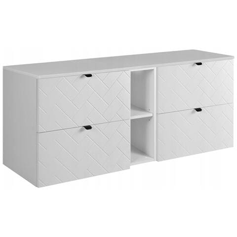 | Mobiletto 140 cm - Blanc Mat - Mobili da bagno - Mobili da bagno - Sottolavabo - Piano d'appoggio - Libreria bianca - Foto 1