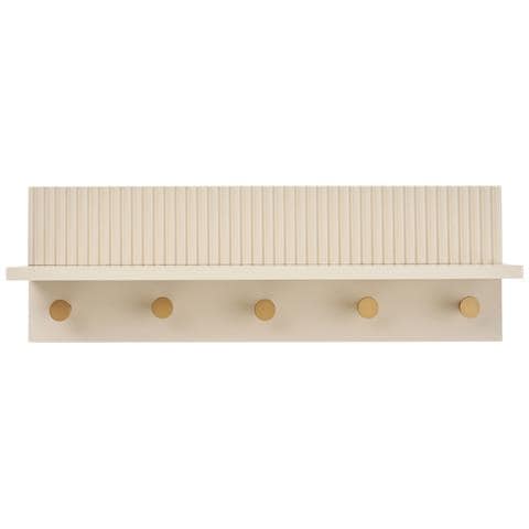 Mensola Da Parete Con Ganci Rocca In Mdf Beige 50x12x16 Cm - Foto 1