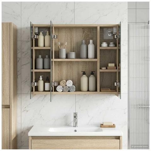 Mobiletto per specchio da bagno Rovere Sonoma 60 x 14,5 x 50 cm - Foto 2