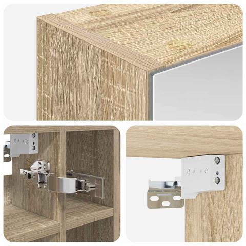 Mobiletto per specchio da bagno Rovere Sonoma 60 x 14,5 x 50 cm - Foto 9