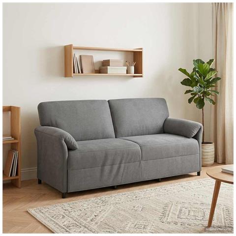 Divano 3-Persone Grigio Scuro 198 x 83 x 95 cm Velluto - Foto 2