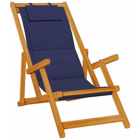 Sedia pieghevole con braccioli in legno di acacia blu e Textilene - Foto 1
