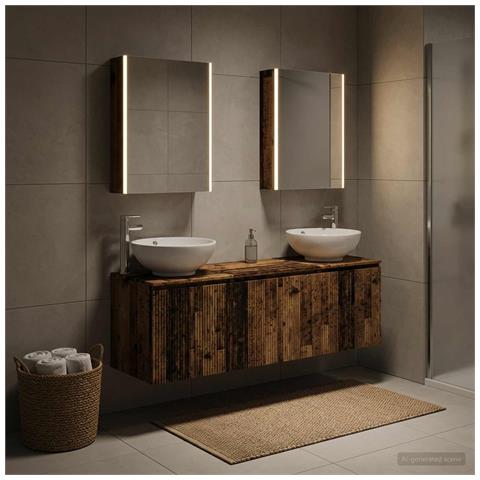 Set di Armadi da Bagno 5 pcs Legno antico Legno ingegnerizzato - Foto 2