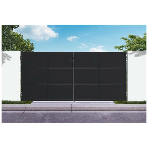 Cancello NALI in acciaio nero opaco, altezza 160 cm, 3,5 m. - Foto 1