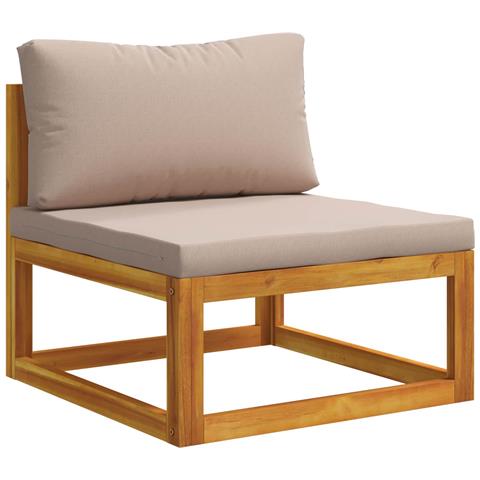 Set di divani 8 pz Naturale Legno di Acacia Massello - Foto 8