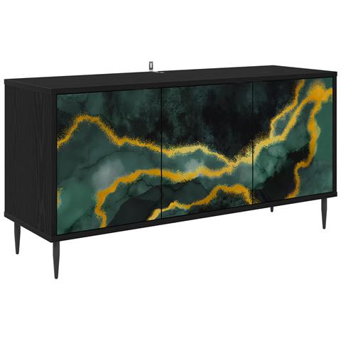 Mobile TV WIJHE 102 x 33 x 51 cm Rovere Nero - Foto 1