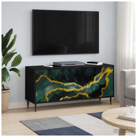 Mobile TV WIJHE 102 x 33 x 51 cm Rovere Nero - Foto 2