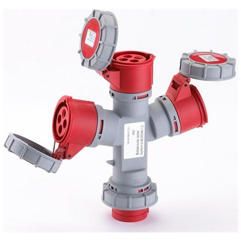 ADATTATORE Industriale 1 SPINA + 3 PRESE 380V 3P+T 16A CE - Foto 1