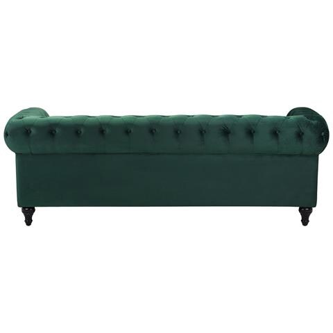 Set Di Divano E Poltrona Vintage In Tessuto Verde Chesterfield - Foto 24