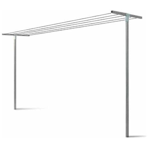 ANDRYS Stendi Biancheria Smontabile In Acciaio Zincato A Freddo Da Cementare A Terra Con Viterie Escluso Filo Per Stendere Con Tappi In Pvc Nero