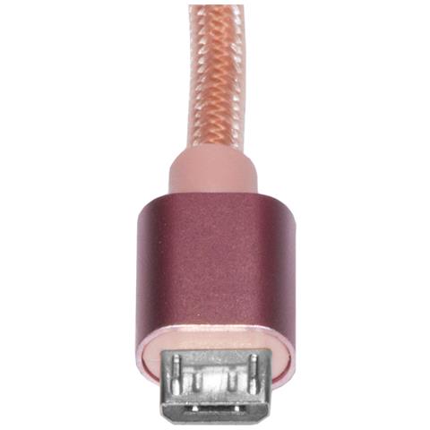 ver Cavo Micro Usb Mt 1 Guaina Intrecciata Nylon Colore Rosa Fino A 2 Ampere - Foto 4