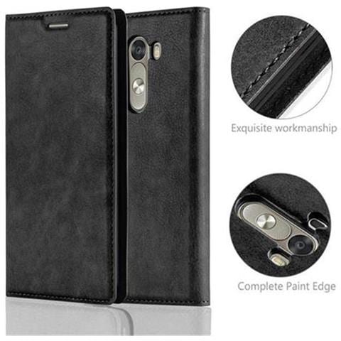 Custodia Compatibile Con Lg G3 In Nero Di Notte - Coperchio Protettiva Con Chiusura Magnetica, Funzione Stand E Tasca Per Le Carte - Foto 2