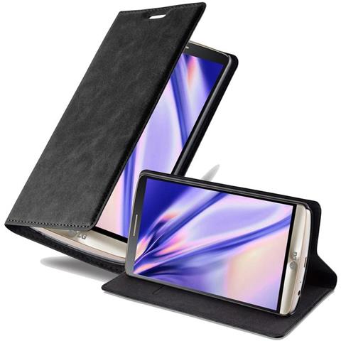Custodia Compatibile Con Lg G3 In Nero Di Notte - Coperchio Protettiva Con Chiusura Magnetica, Funzione Stand E Tasca Per Le Carte - Foto 1