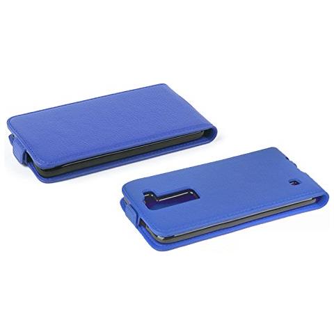 Custodia Compatibile Con Lg K8 2016 In Blu Reale - Coperchio Protettivo In Design Flip Realizzato In Similpelle Testurizzata - Foto 2