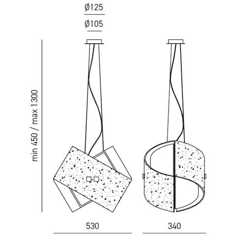 Camilla - Lampada A Sospensione Oro 2xe27 Max 2x70w Ip20 - Lampada Da Soffitto Con Design Moderno In Alluminio - Attacco E27 - Foto 2